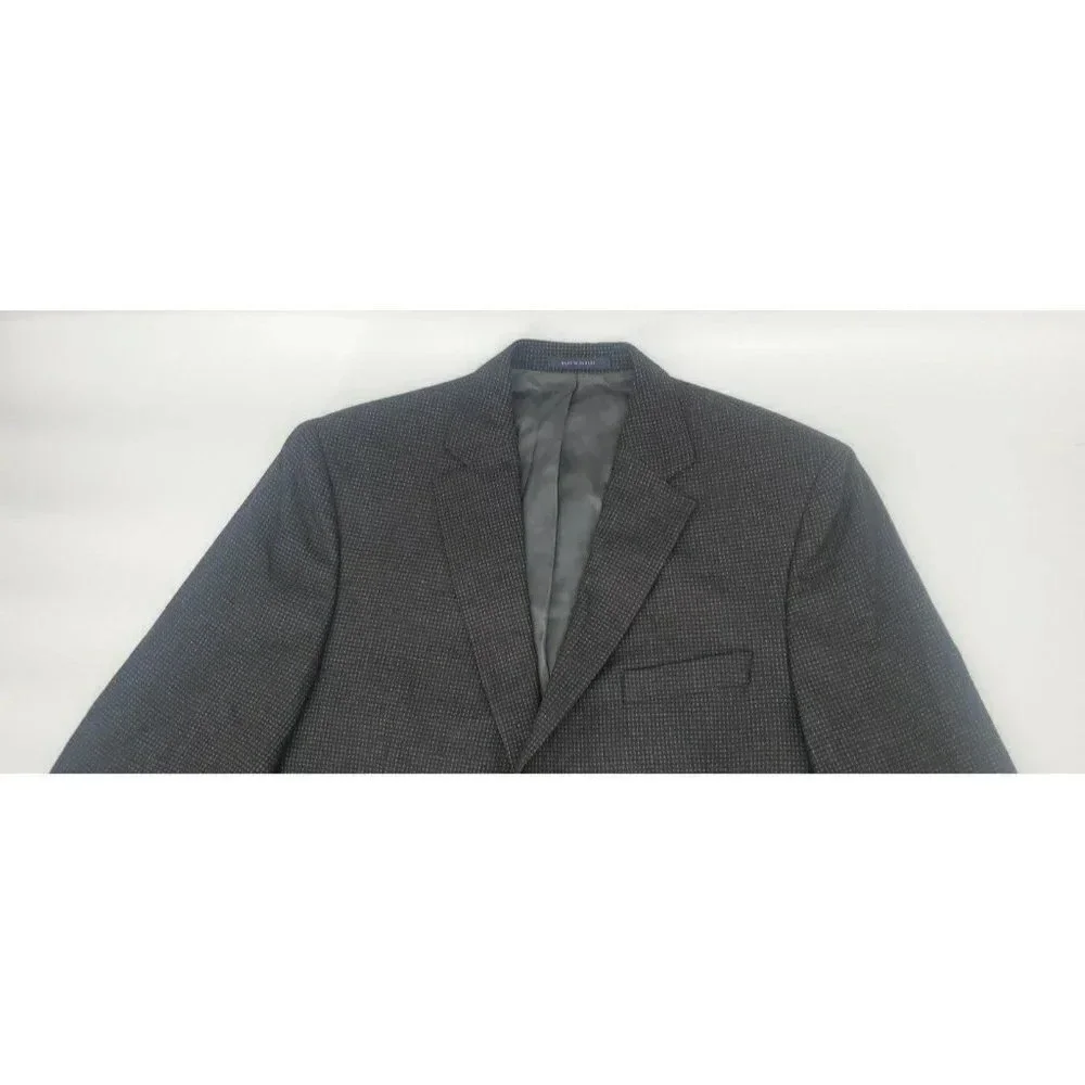 Daniel Cremieux Blazer Sport Coat Suit Jacket Loro Piana 43R Black Gray Dot